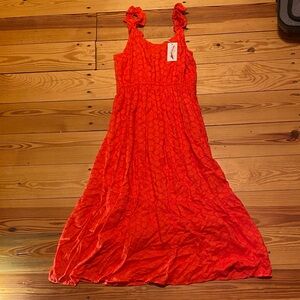 Jessica Simpson Red Maxi Dress with Ruffled Straps